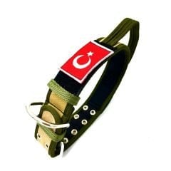 Sahra Kamuflaj Kulplu Taktik K9 Köpek Tasması