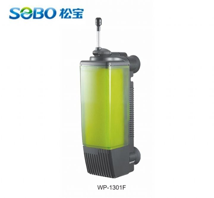 Sobo WP-1301F Akvaryum İç Filtre - 600 L/H 10W Şeffaf Hazneli Su Temizleyici