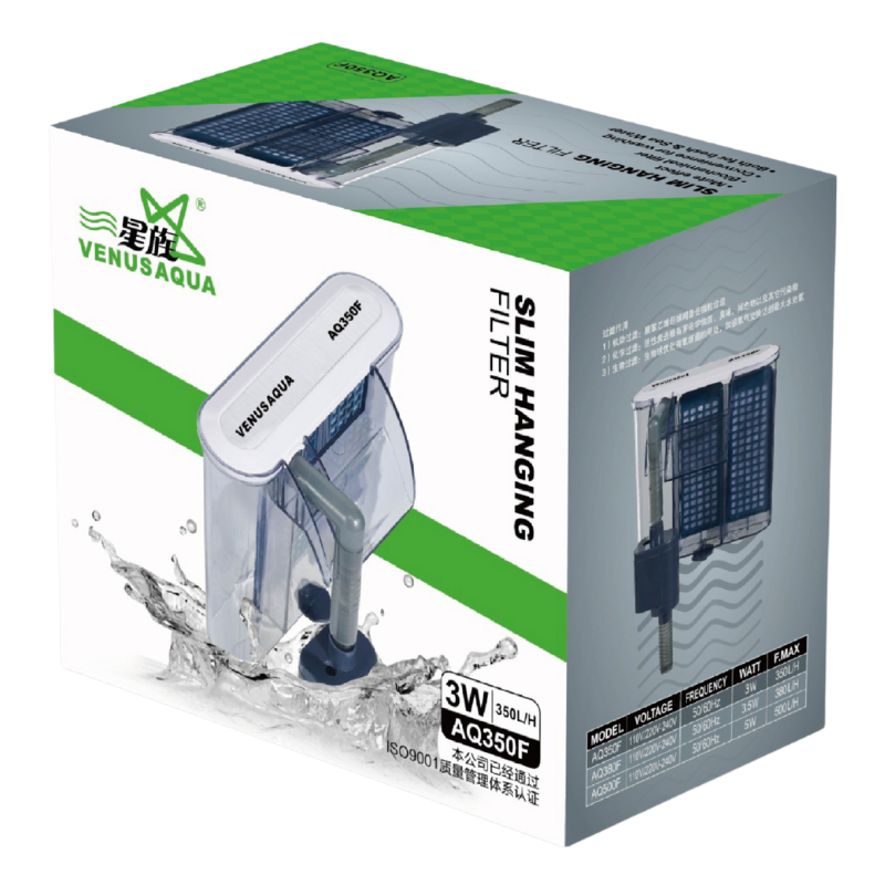 Venusaqua AQ-350F Akvaryum Askı Şelale Filtre - 300 L/H 3W