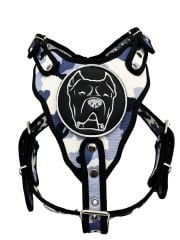 Mavi Beyaz Kamuflaj Cane Corso Köpek Göğüs Tasması