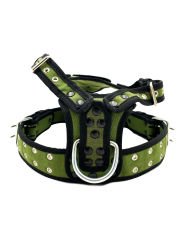 Haki American Bully Köpek Göğüs Tasması