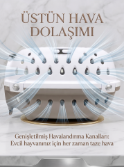 Şeffaf Kapaklı Kedi ve Köpek Taşıma Kafesi - Bej