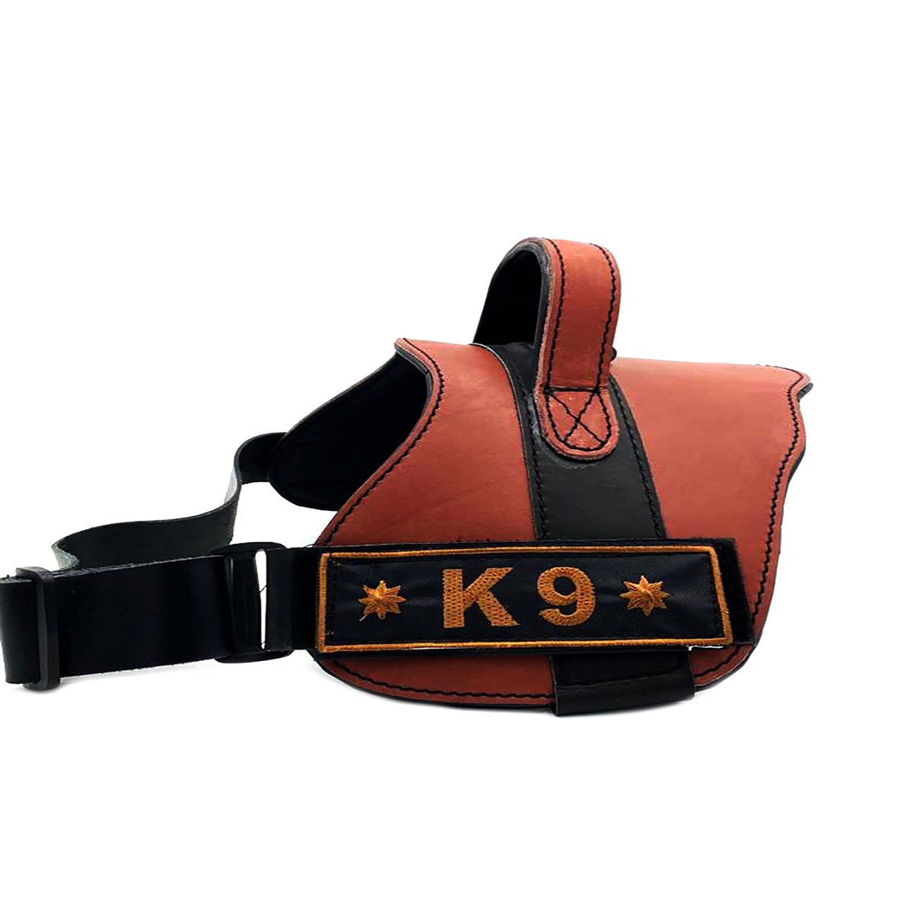 Kahverengi Klipsli K9 Deri Köpek Göğüs Tasması