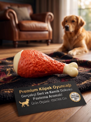 Pastırma Aromalı Tavuk Budu Köpek Çiğneme Oyuncağı (15x7x6 cm)