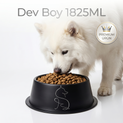 Paslanmaz Çelik Kaymaz Tabanlı Köpek Mama ve Su Kabı (1825 ml)