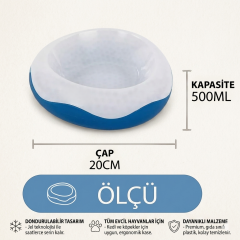 Soğutuculu Kedi ve Köpek Mama Kabı – Dondurulabilir Jelli 500 ml / 20 cm