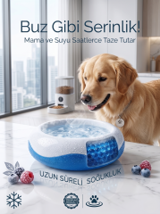 Soğutuculu Kedi ve Köpek Mama Kabı – Dondurulabilir Jelli 500 ml / 20 cm