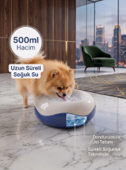 Soğutuculu Kedi ve Köpek Mama Kabı – Dondurulabilir Jelli 500 ml / 20 cm