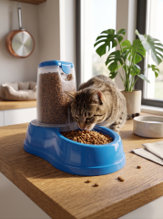 Hazneli Otomatik Kedi ve Köpek Mama Kabı - Yerçekimi Sistemli (1.5 Litre)