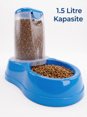 Hazneli Otomatik Kedi ve Köpek Mama Kabı - Yerçekimi Sistemli (1.5 Litre)