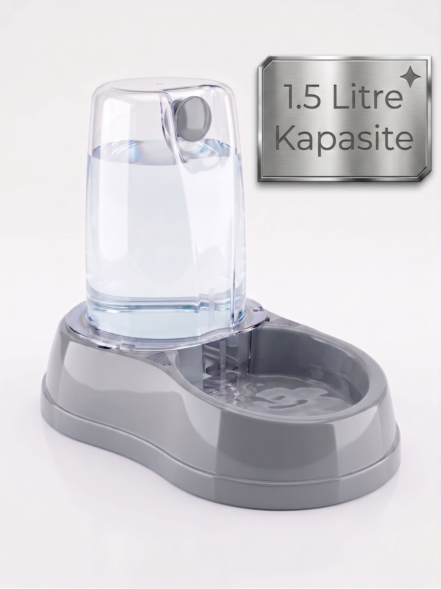 Hazneli Kedi ve Köpek Su Kabı (1.5 Litre)
