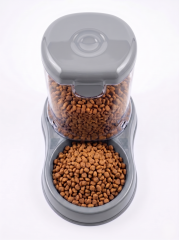 Hazneli Kedi ve Köpek Mama Kabı - Gri (1.5 Litre)