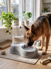 6.5L Hazneli Otomatik Su Kabı - Büyük Irk Köpek ve Çoklu Evcil Hayvan (Gri)