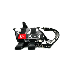 Kar Kamuflaj Kurt Başlı Çift Klipsli K9 Köpek Göğüs Tasması