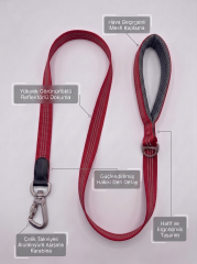 Büyük Irk Reflektörlü Köpek Gezdirme Tasması 120 cm - 2.5 cm (Kırmızı)