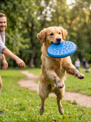 Köpek Frizbi Oyuncağı 23 cm | Dayanıklı Uçan Disk (Mavi)