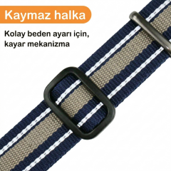 Ayarlanabilir Klipsli Reflektörlü Köpek Tasması S-L (Lacivert-Gri)
