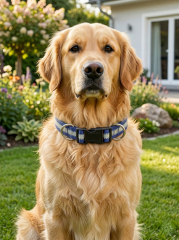 Ayarlanabilir Klipsli Reflektörlü Köpek Tasması S-L (Lacivert-Gri)