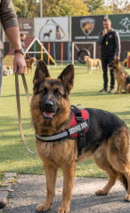 Ayarlanabilir Reflektörlü Klipsli K9 Köpek Göğüs Tasması (Kırmızı)