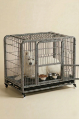 Tekerlekli Metal Köpek Kulübesi ve Taşıma Kafesi 110x72x94 cm (XL)