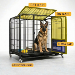 Tekerlekli Metal Köpek Kulübesi ve Taşıma Kafesi 125x92x106 cm (XXL)