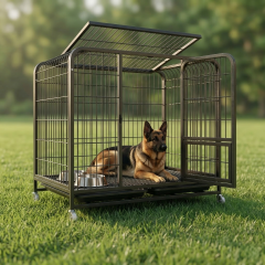 Tekerlekli Metal Köpek Kulübesi ve Taşıma Kafesi 125x92x106 cm (XXL)