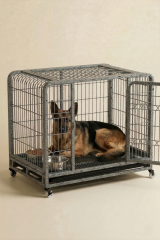 Tekerlekli Metal Köpek Kulübesi ve Taşıma Kafesi 125x92x106 cm (XXL)
