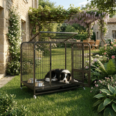 Tekerlekli Metal Köpek Kulübesi ve Taşıma Kafesi 94x65x86 cm (L)