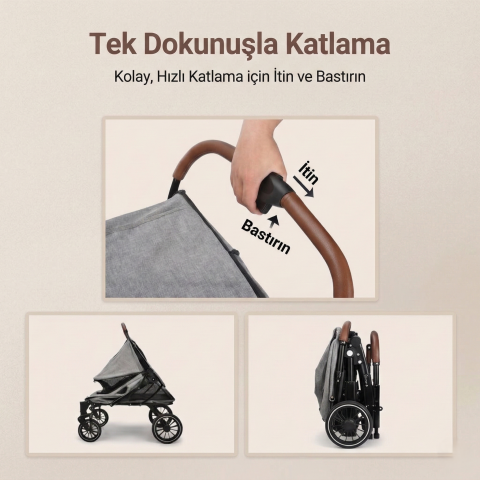 55 kg Kapasiteli Büyük Irk Köpek ve Kedi Taşıma Arabası - 108x83x60 cm (Siyah)