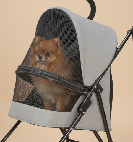 Ultra Hafif 3.8 Kg Kedi Köpek Taşıma Arabası - 97x45x55cm (Gri)