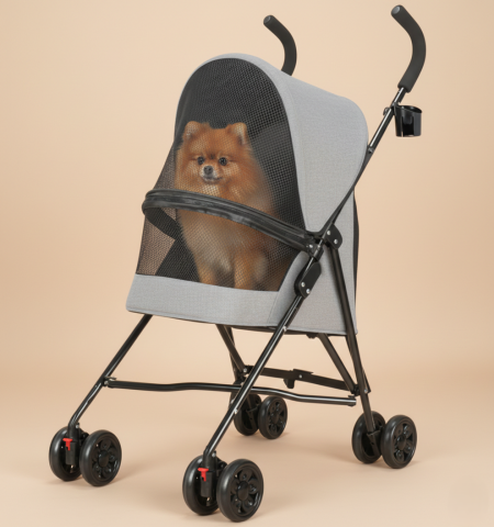 Ultra Hafif 3.8 Kg Kedi Köpek Taşıma Arabası - 97x45x55cm (Gri)