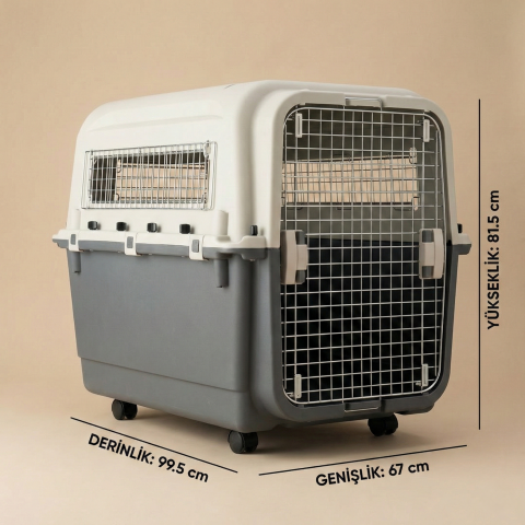 IATA Tekerlekli Köpek Taşıma Kafesi – Uçakla Taşımaya Uygun 99.5x67x81.5cm