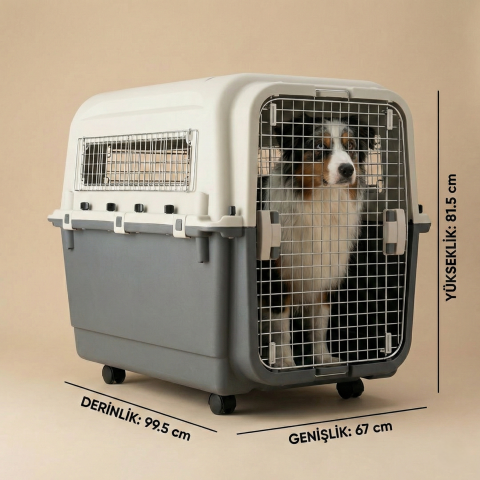 IATA Tekerlekli Köpek Taşıma Kafesi – Uçakla Taşımaya Uygun 99.5x67x81.5cm