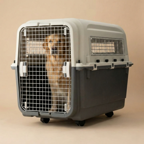 IATA Tekerlekli Köpek Taşıma Kafesi ve Uçakta Taşımaya Uygun 122x82x96cm