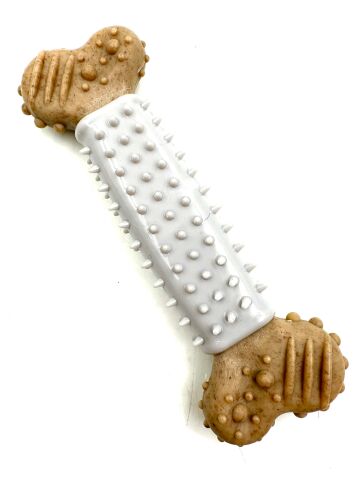 Dayanıklı Diş Kaşıyıcı Kemik Köpek Oyuncağı – 16.8 cm (Beyaz) (XL)