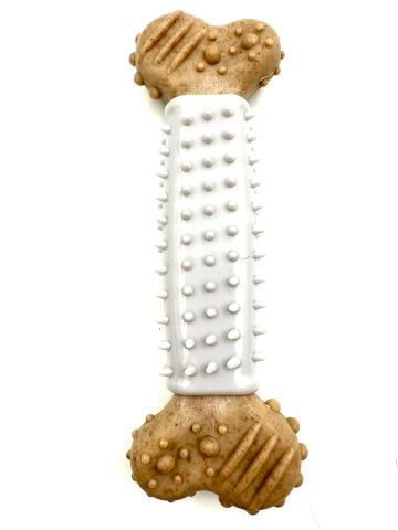 Dayanıklı Diş Kaşıyıcı Kemik Köpek Oyuncağı – 16.8 cm (Beyaz) (XL)