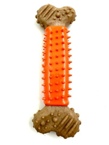 Diş Kaşıyıcı Kemik Şekilli Köpek Oyuncağı – 16.8 cm (Turuncu) (XL)