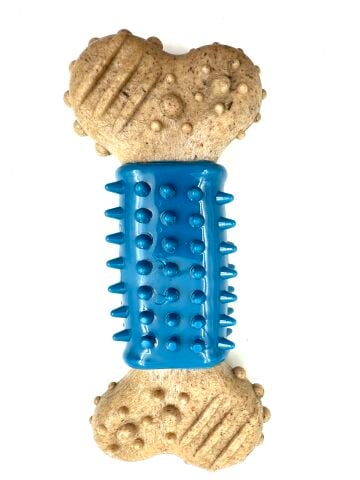 Diş Kaşıyıcı Kemik Şekilli Köpek Oyuncağı – 13 cm (Mavi) (M)