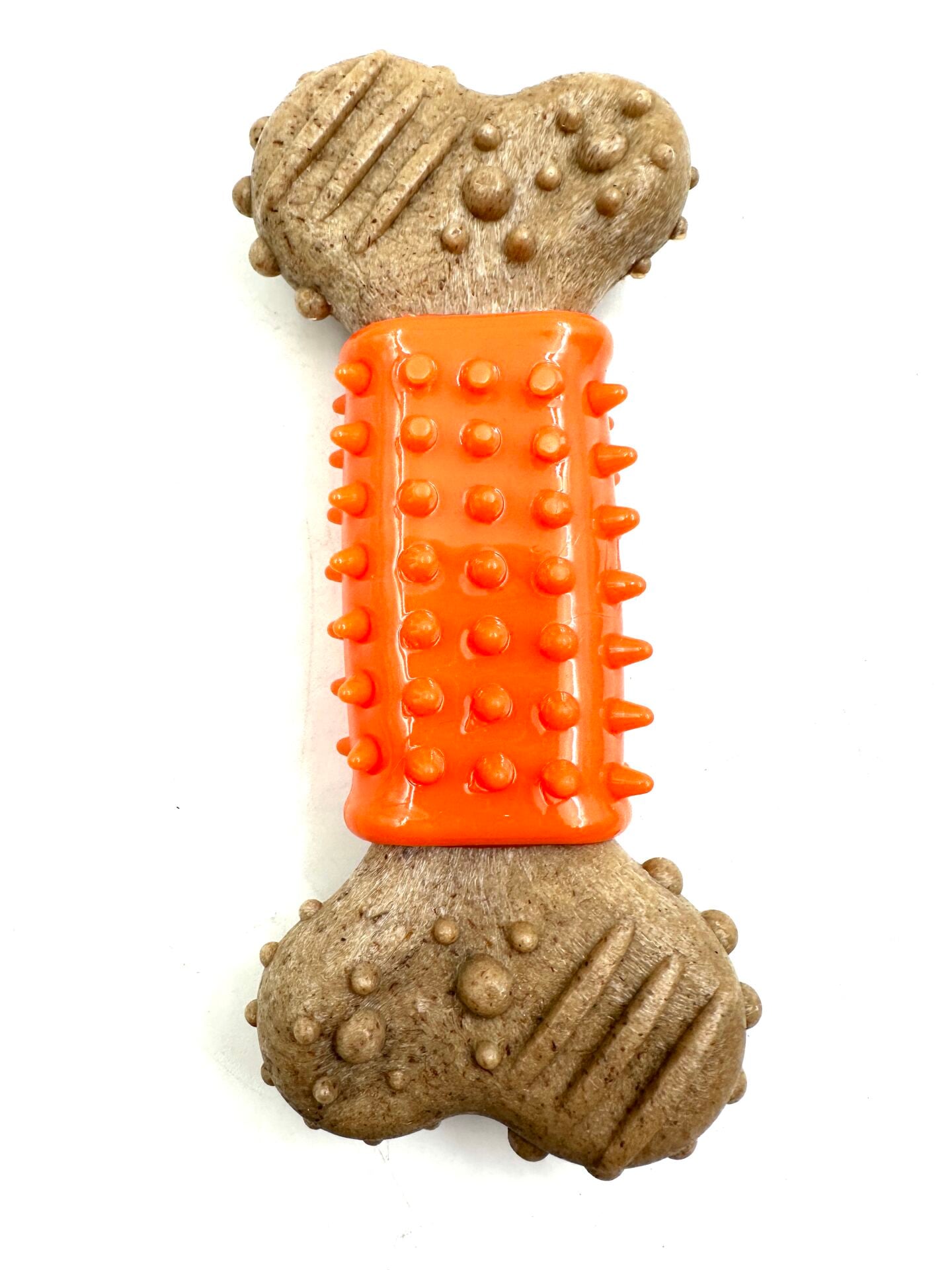 Diş Kaşıyıcı Kemik Şekilli Köpek Oyuncağı – 13 cm (Turuncu) (M)