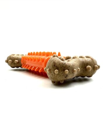 Diş Kaşıyıcı Kemik Şekilli Köpek Oyuncağı – 13 cm (Turuncu) (M)