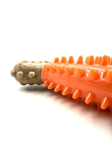 Diş Kaşıyıcı Kemik Şekilli Köpek Oyuncağı – 13 cm (Turuncu) (M)