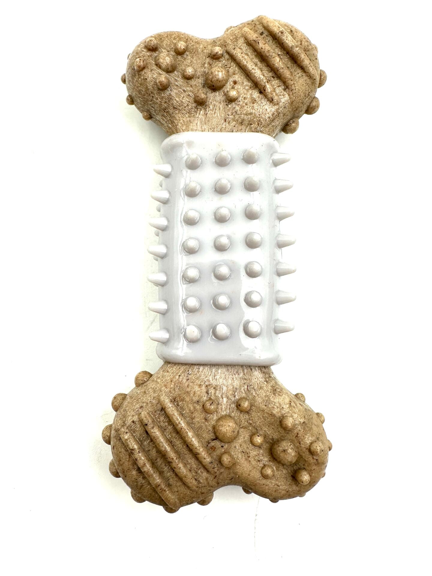 Tırtıklı Diş Kaşıyıcı Kemik Köpek Oyuncağı – 13 cm (Beyaz) (M)