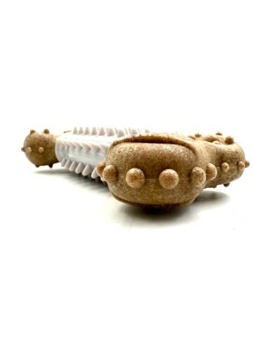 Tırtıklı Diş Kaşıyıcı Kemik Köpek Oyuncağı – 13 cm (Beyaz) (M)