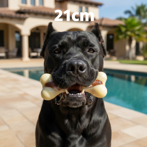 Parçalanmaz Köpek Oyuncağı - Kemik Şekilli Sığır Eti Aromalı 21 cm (L)