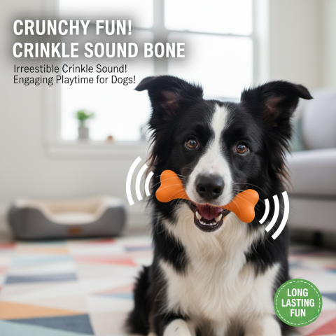 Pastırma Aromalı Kemik Şekilli Köpek Oyuncağı – 12.6 cm (Turuncu) (S)