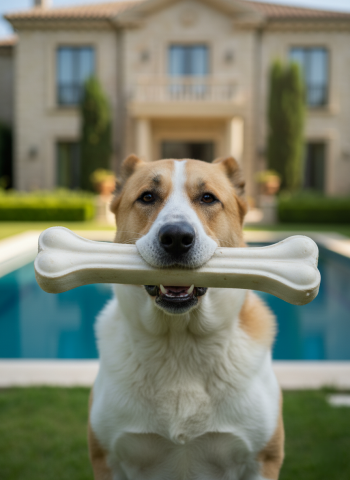 Köpek Kemiği - Doğal Sığır Derisi Büyük Irk Çiğneme Kemiği 30 cm
