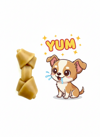 Köpek Kemiği - Yavru ve Mini Irk Düğümlü Sığır Derisi (Kahverengi) 5cm