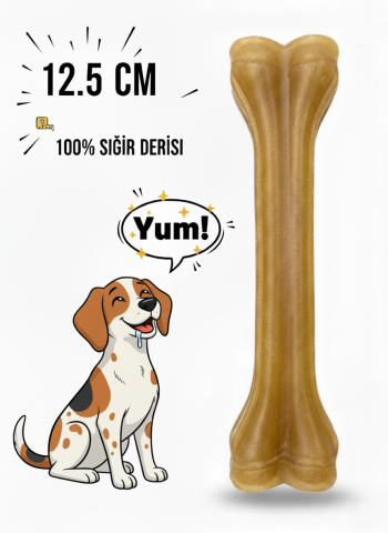 Köpek Kemiği - Pres Sığır Derisi Çiğneme Ödülü (Kahverengi) 12.5cm
