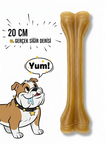 Köpek Kemiği - Pres Sığır Derisi Çiğneme Ödülü (Kahverengi) 20 cm