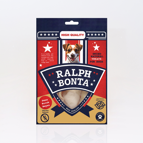 Doğal Kurutulmuş Dana Kulak Köpek Ödülü (Beyaz) 100 Gr